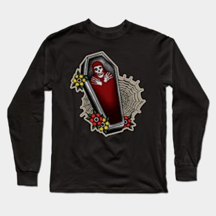 Crimson Ghost Coffin Long Sleeve T-Shirt